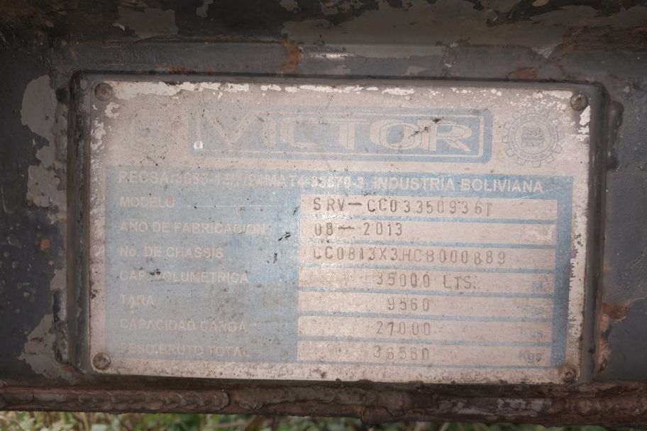TANQUE CISTERNA CAPACIDAD 35.000 LTS MARCA VICTOR MODELO 2013